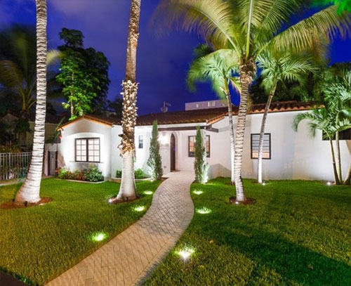 Miami Front Yard Lighting. LED Low Voltage Lights