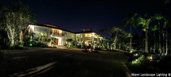Residential front yard LED Lighting. Coconut Grove, FL Residential front yard LED lights. Coconut Grove, FL